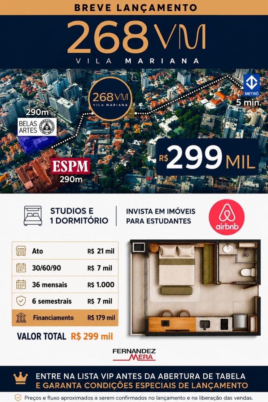 268VM Vila Mariana — localização a 290m da ESPM e Belas Artes e condições de pagamento